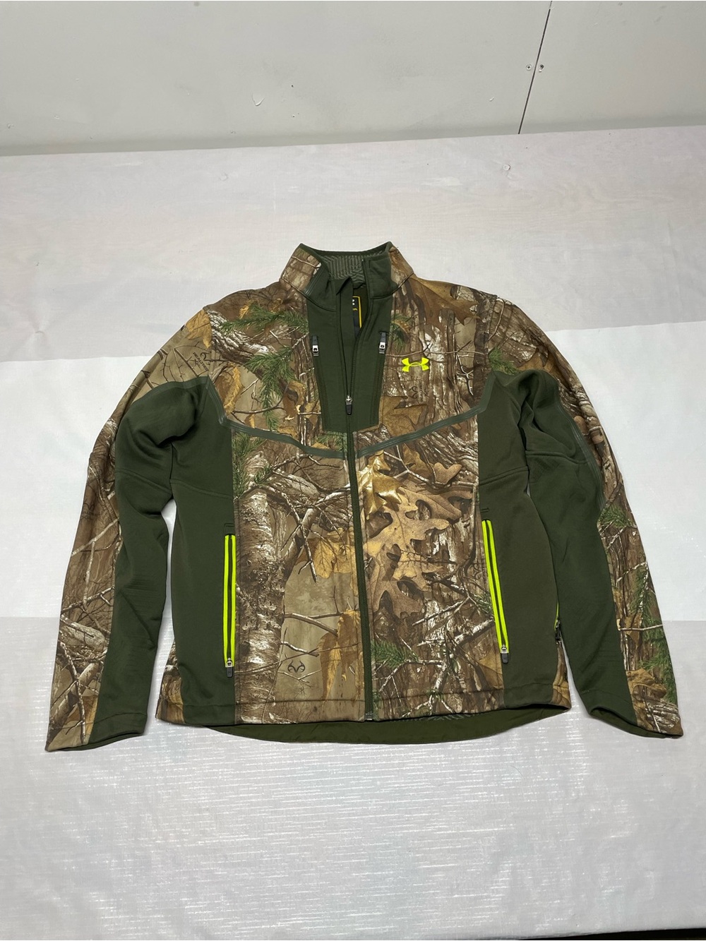 Under Armour Men's Hunting Olive Green Realtree Camo Full-Zip Jacket Sz:Large